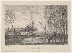 1859年の日没。 作： Charles Francois Daubigny