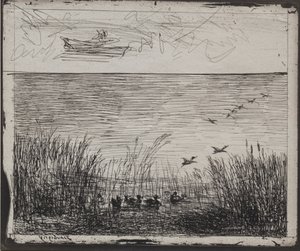 アヒルのいる沼 作： Charles Francois Daubigny