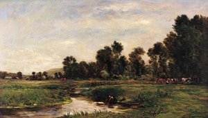 アルク渓谷、セーヌマリティム 作： Charles Francois Daubigny