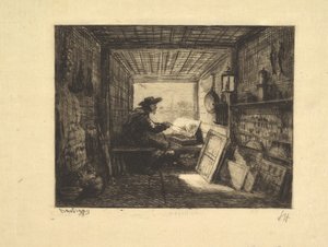 Voyage en Bateauシリーズのボートスタジオ、1862年、1861年。 作： Charles Francois Daubigny