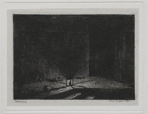 舟旅 旅館の内装（旅館の廊下） 作： Charles Francois Daubigny