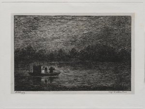 ボートトリップ：夜の航海または網釣り（第2版） 作： Charles Francois Daubigny