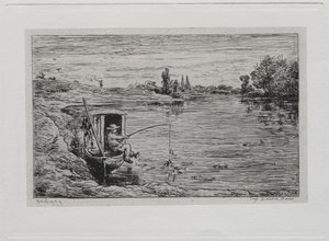 ボートトリップ：キャビンボーイフィッシング（ラインフィッシング） 作： Charles Francois Daubigny