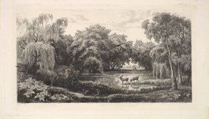 鹿の池、1837-78年。 作： Charles Francois Daubigny