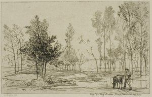 水飲み場のロバ 作： Charles Francois Daubigny