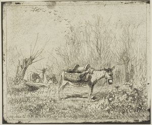 牧草地のロバ 作： Charles Francois Daubigny