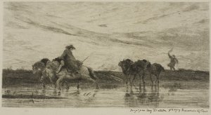 干し馬 作： Charles Francois Daubigny