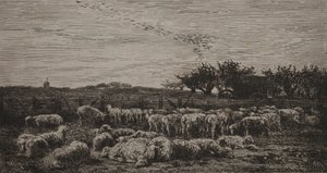 大羊のひだ、1860年。 作： Charles Francois Daubigny
