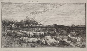 大きな羊の囲い 作： Charles Francois Daubigny