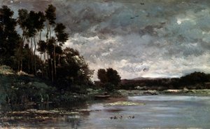 リバーバンク、1866年。 作： Charles Francois Daubigny