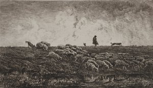 シャワー、c。 1851年。 作： Charles Francois Daubigny