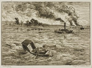 蒸気船 (蒸気港) 作： Charles Francois Daubigny
