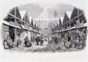 寺院の行進の様子-ウジェーヌ・スーの「パリの神秘」（1843年）に登場、ドービニーの絵。 作： Charles Francois Daubigny