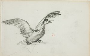 野生の二重唱（レクト）；ニッチの2人の裸婦像（裏面） 作： Charles Francois Daubigny