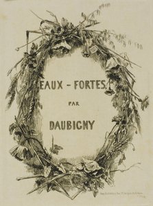 野の花の花輪、口絵 作： Charles Francois Daubigny