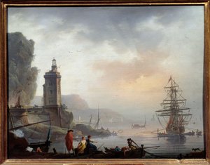 海辺の絵 シャルル・フランソワ・グルニエ・ド・ラクロワ（ラクロワ・ド・マルセイユ）（1720-1779） 18世紀 マルセイユ、ボザール美術館蔵 作： Charles Francois Lacroix de Marseille