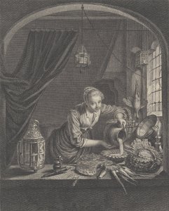 17世紀半ばのプーラン氏の内閣でG.Douの絵を描いた後の乳搾り女。 作： Charles François Adrien Macret