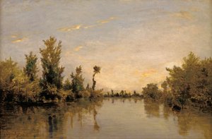 セーヌ河岸 作： Charles Francois Daubigny