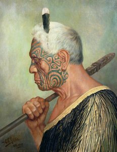 マオリの戦士 作： Charles Frederick Goldie