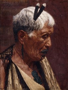 過去を振り返る - Ngatiawa 首長である Wiripine Ninia 作： Charles Frederick Goldie