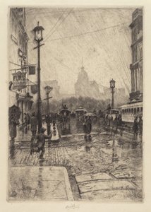 雨の日、ブロードウェイ 作： Charles Frederick William Mielatz