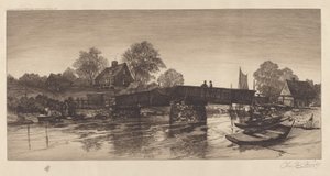 無題の古い橋、1888 年。 作： Charles Frederick William Mielatz