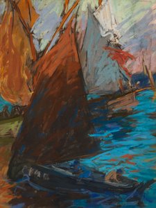 サマーセーリング（濃い紙にパステル） 作： Charles Fromuth