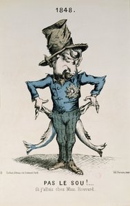 &39;お金がない！ Si j&39;aisais chez Miss Howard &39;、Louis-Napoleon Bonaparte（1808-73）1848（colored litho）の風刺画