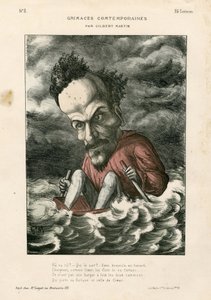 Contemporary Grimaces - チャールズ・ギルバート＝マーティン（1839-1905）のイラストレーション。ロシュフォール アンリ (1831-1913) - 海 作： Charles Gilbert Martin