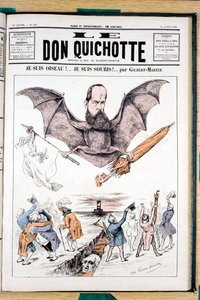 ル・ドン・キホーテ」の表紙、カラーによる風刺画 作： Charles Gilbert Martin