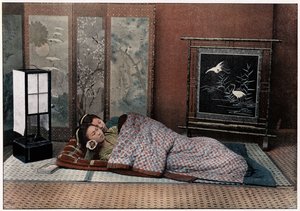 日本の寝室、c1890