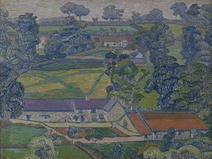 農家のある風景 1912-13年頃 油彩・カンヴァス 作： Charles Ginner