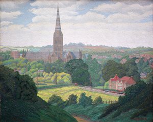 ソールズベリー大聖堂 (オイル) 作： Charles Ginner
