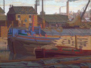 はしけ、リーズ 作： Charles Ginner