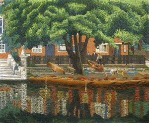 ランディング ステージ、ストラットフォード アポン エイボン 作： Charles Ginner