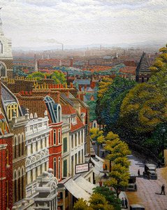 ロンドンの眺め（船上オイル） 作： Charles Ginner