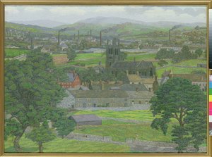 リーズ近郊のイードン教会 作： Charles Ginner