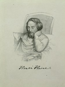詩人ハインリッヒハイネの肖像1797-1856、1851 作： Charles Gleyre