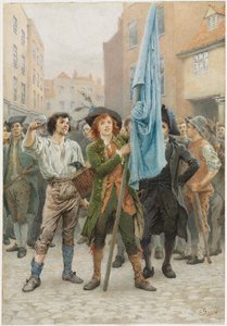 ゴードン暴動を導くバーナビーラッジ、1884年。 作： Charles Green
