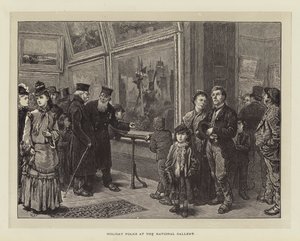ナショナルギャラリーでの休日の人々 作： Charles Green