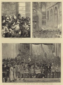 セントポール内、女王の到着の1時間前 作： Charles Green