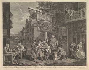 投票のためのキャンバス、プレートII：選挙の4つの版画、1757年2月20日。 作： Charles Grignion