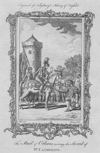 1773年、聖カタリナの剣を受け取ったオルレアンのメイド。 作： Charles Grignion