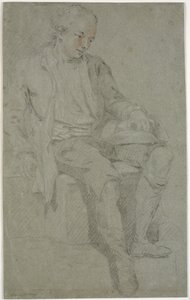 座っている若者の研究 作： Charles Grignion d.Æ.