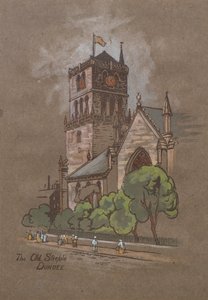 古い尖塔、ダンディー (手彩色プリント) 作： Charles Gustav Louis Phillips