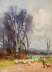 Strathmartine Road、Downfield、Dundee からの眺め (キャンバスに油彩) 作： Charles Gustav Louis Phillips