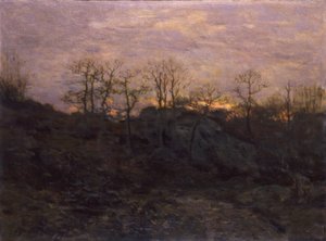 森の端、トワイライト、カリフォルニア州。 1890年。 作： Charles H. Davis