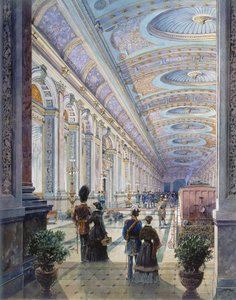 精巧な駅構内、1883年（紙にトイレ） 作： Charles H. Driver