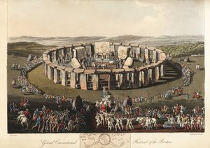 ストーンヘンジでのブリトン人のグランドコンベンショナルフェスティバル、Ro前、1821年（彫刻）