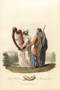 アイルランドのオラムと紋章の吟遊詩人、ローマ時代以前。 、1821年（彫刻） 作： Charles Hamilton (after) Smith
